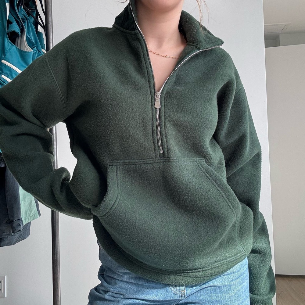 Yellow Label Co Quarter Zip Green Sweater